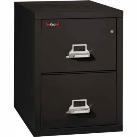 FIRE KING Fireking Fireproof 2 Drawer Vertical File Cabinet - Letter Size 18"W x 31-1/2"D x 28"H - Black 2-1831C